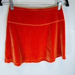 Vintage rampage burnt orange velvet mini skirt 90s y2k small fairy grunge
